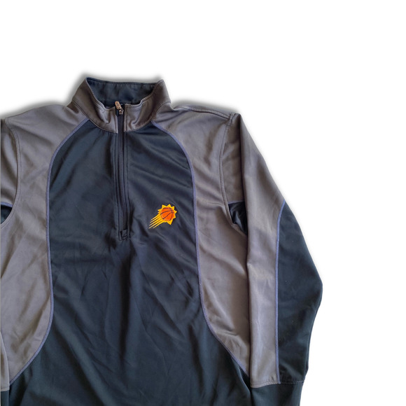 LevelWear NBA Phoenix Suns Men's Quarter Zip Polyblend Pullover Black/Gray Sz L - Picture 2 of 5